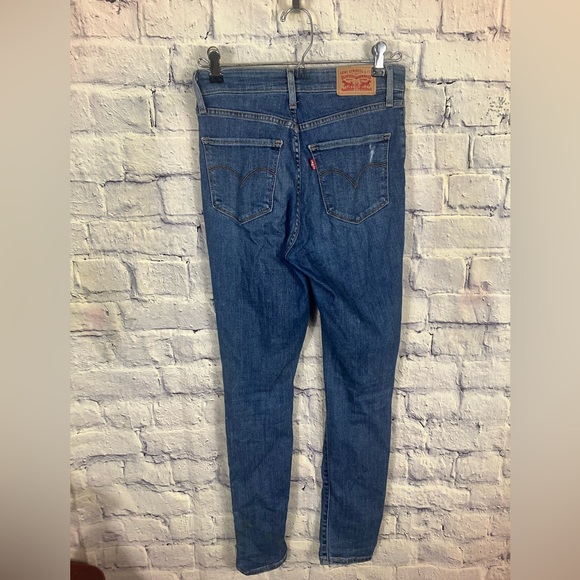 Levi's 721 High Rise Skinny Distressed Medium Wash Stretch Denim Jean Size 27 - Picture 2 of 7